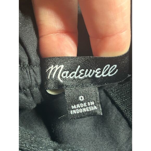 Madewell Sleeveless Wide Leg Adjustable 100% Linen Black Jumpsuit 0 New - Picture 13 of 13